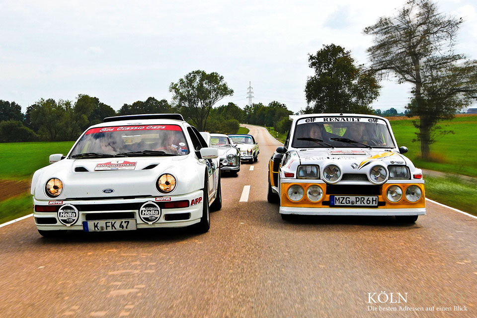 180 Oldtimer starten von Köln (Tanzbrunnen) in Richtung Eifel.