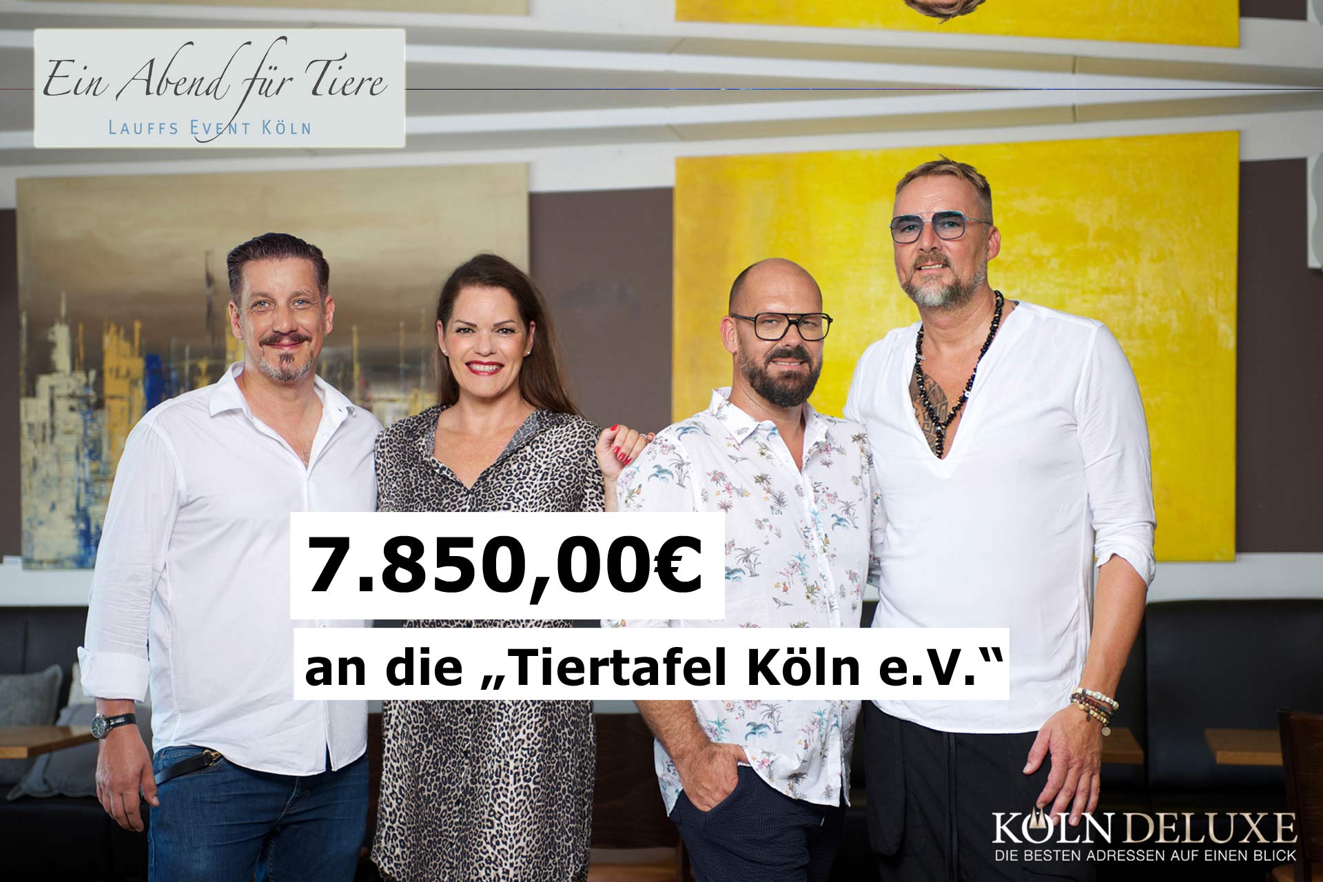 „Ein Abend für Tiere“ 2019 spendet 7.850€ an die „Tiertafel Köln e.V.“