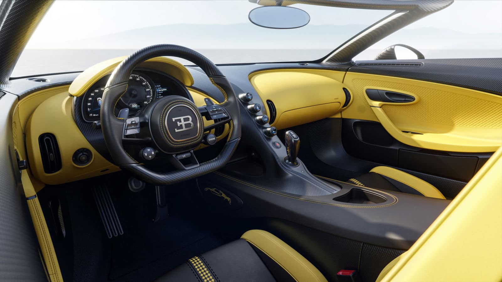 Das Foto zeigt das Interior des Bugatti W16 Mistral Roadster